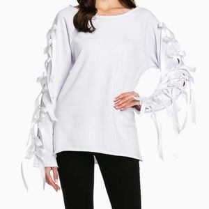TOV White Arms Tied Top